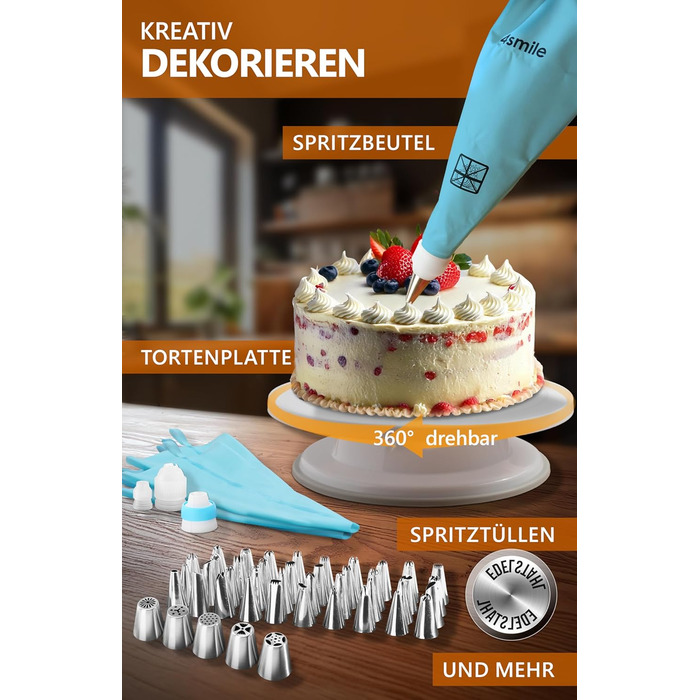 Тортове кільце 4smile регульована висота 20 см - деко з нержавіючої сталі Ø 16-30 см, стійка форма для торта - кругле регульоване кільце для торта, кругла рамка для випікання та прикраси