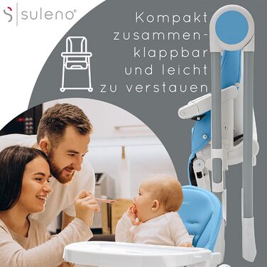 Дитячий стільчик для годування світло-блакитний Suleno