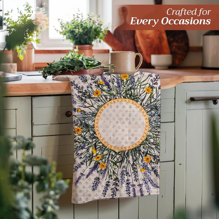 Набір із 3 багатоцільових кухонних рушників Maison d&39 Hermine Rural Christmas, 100 бавовна Барні рушники День подяки/Різдво (50 см x 70 см) (Фанні Лавандова)