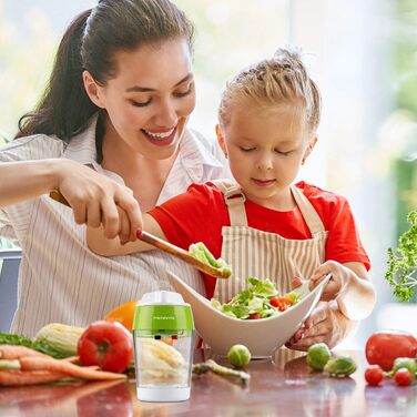 Спіральна овочерізка 4 в 1 з контейнером, зелена MENNYO