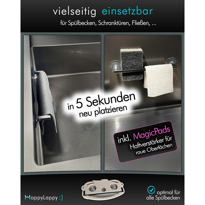 Тримач для кухонного рушника 20 см чорний snagger