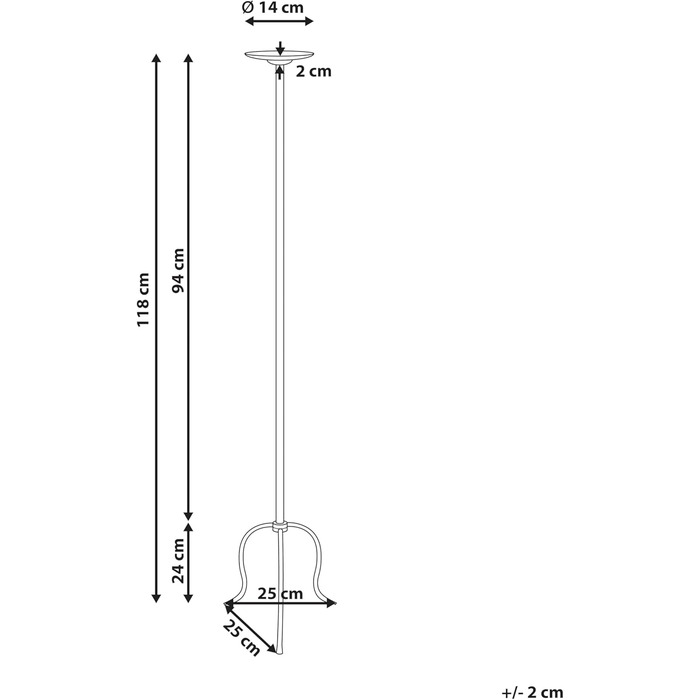 Підсвічник для підлоги з заліза чорного кольору 120 см, сучасний, Almada