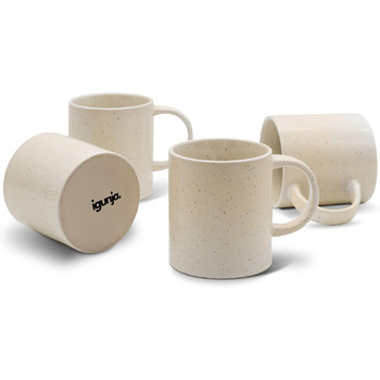 Набір керамічного посуду igunja, набір мисок та тарілок 12 предметів на 4 особи Високоякісний, 100 ручної роботи, набір посуду з реактивною глазур&39ю, зовні матовий, всередині глянцевий (бежевий, набір чашок)