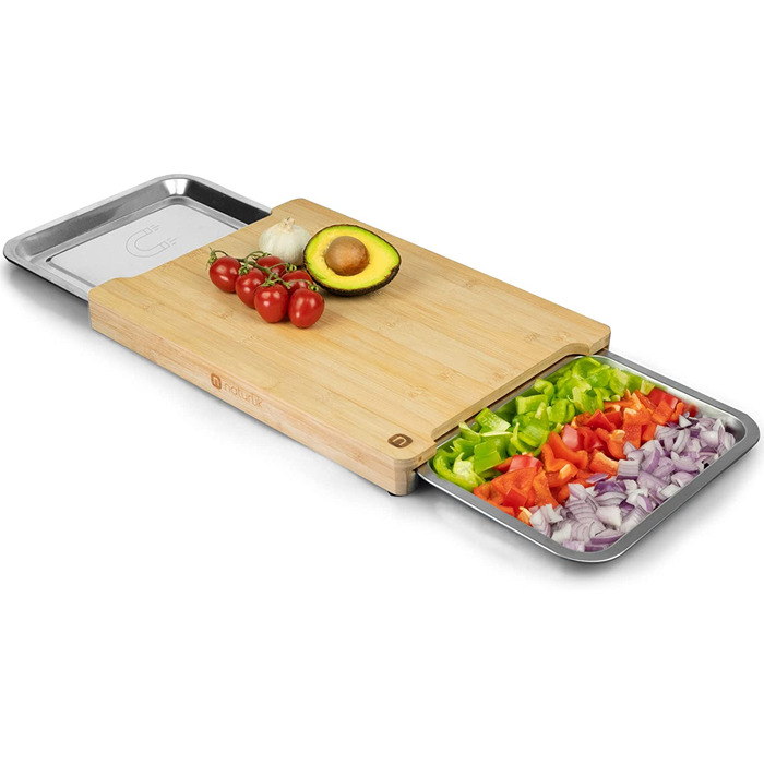 Обробна дошка з 2-ма висувними ящиками, бамбукове дерево ‎40 x 29 см Naturlik