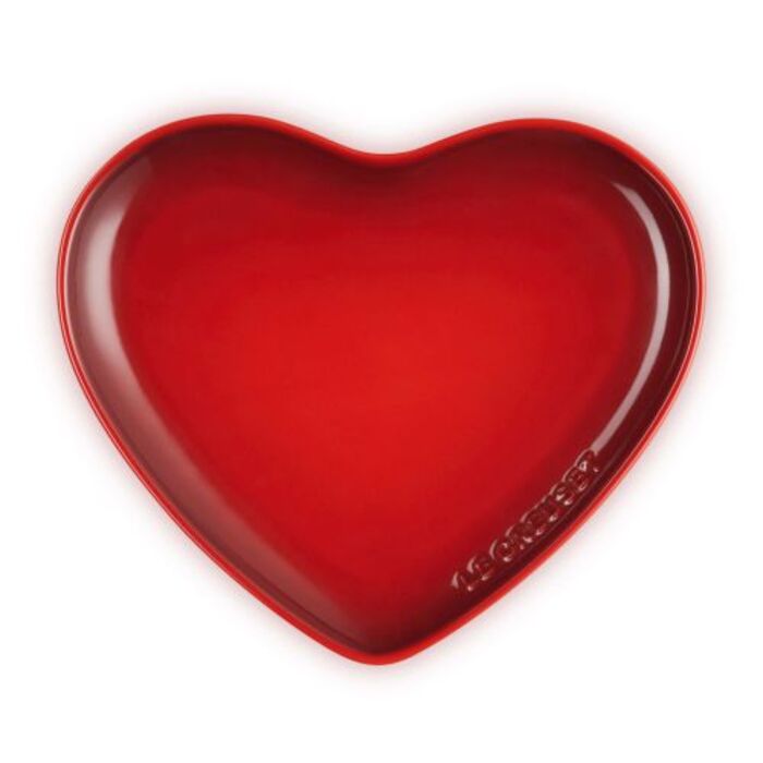 Тарелка в форме сердца 23 см, красная Heart Le Creuset