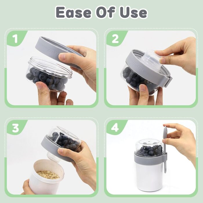 Стаканчик для пластівців 870 мл з ложкою та щіточкою, білий Forbabe