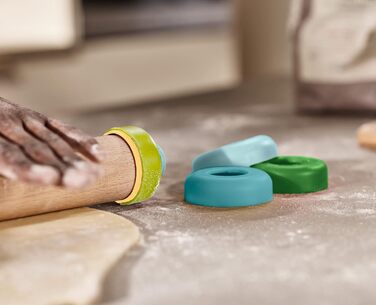 Скалка для тіста 42 см регульована, різнокольорова Duo Joseph Joseph