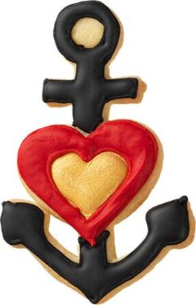 Форма для печива у вигляді серця з якорем, 10 см, RBV Birkmann