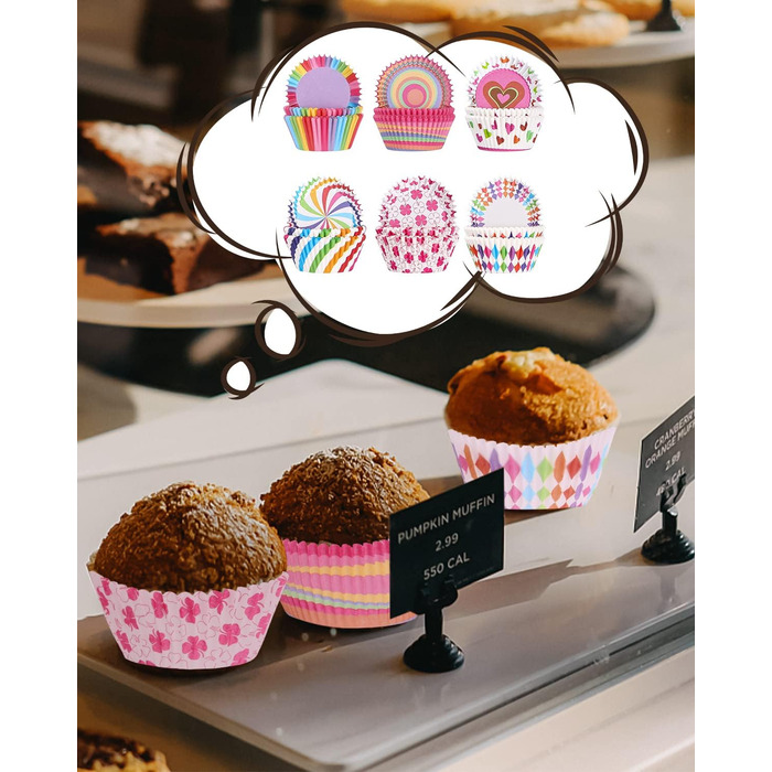 Набор из 300 бумажных формочек для мафинов, разноцветный Xespis