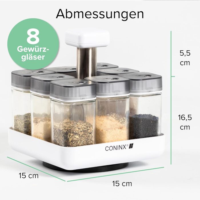 Стійка для спецій із 8 баночками для спецій Coninx
