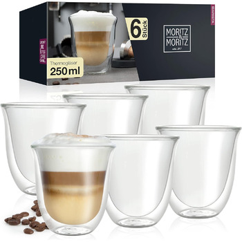 Склянка для капучіно з подвійними стінками 250 мл, набір 6 предметів Barista Napoli Moritz & Moritz