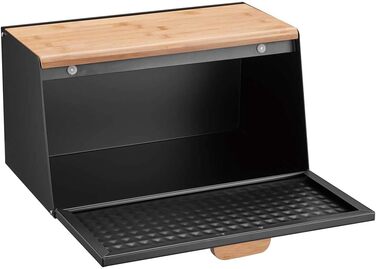 Хлібниця дерев'яна з нержавіючої сталі чорний 35,5 х 21,5 х 20 см Klausberg