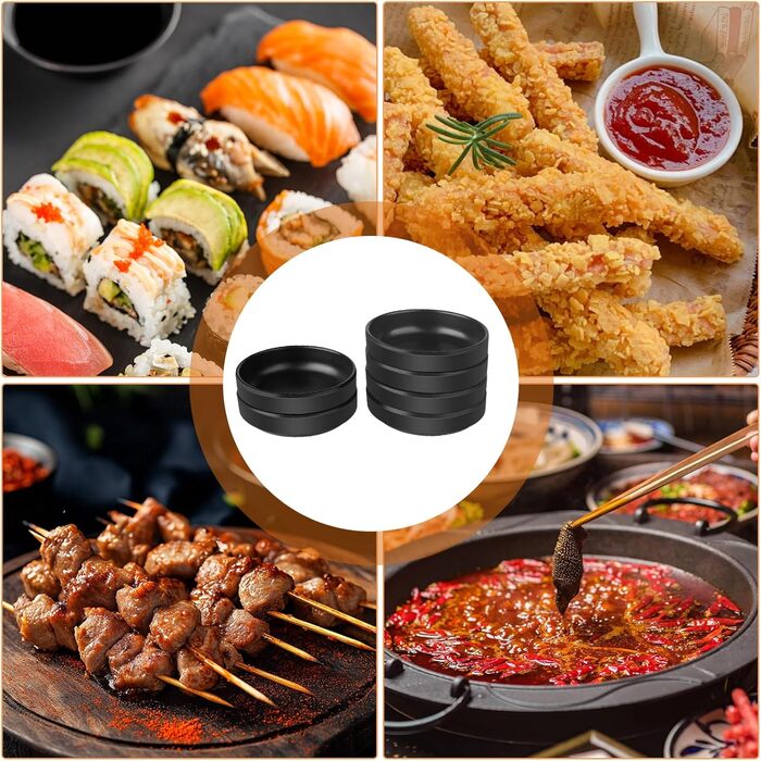 Універсальні миски для соусів 6 предметів чорний Generisch