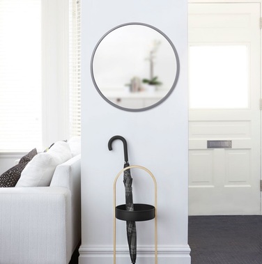 Дзеркало настінне Ø 94 см сіре Hub Umbra