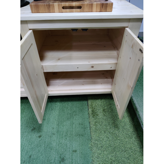 Стіл для гриля 147 х 72 х 83 см, дерев'яний з нішами GRILLI