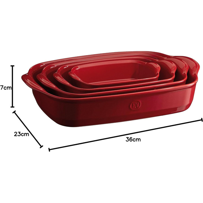 Форма для запікання прямокутна 36 x 23 x 7 см, бордова Emile Henry