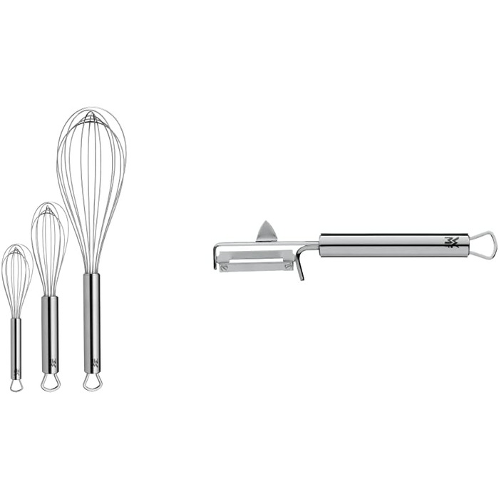 Набір віночків WMF Profi Plus 3 шт. и, віночок з нержавіючої сталі частково матовий, віночок, віночок, віночок, можна мити в посудомийній машині (комплект з картоплечисткою)