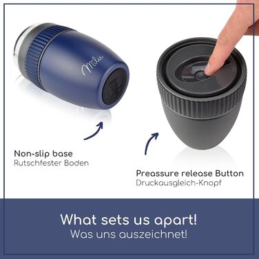 Стаканчик для пластівців Milu 400 мл з назвою MsliMax для йогурту герметичний стаканчик з ложкою (темно-синій, нержавіюча сталь)