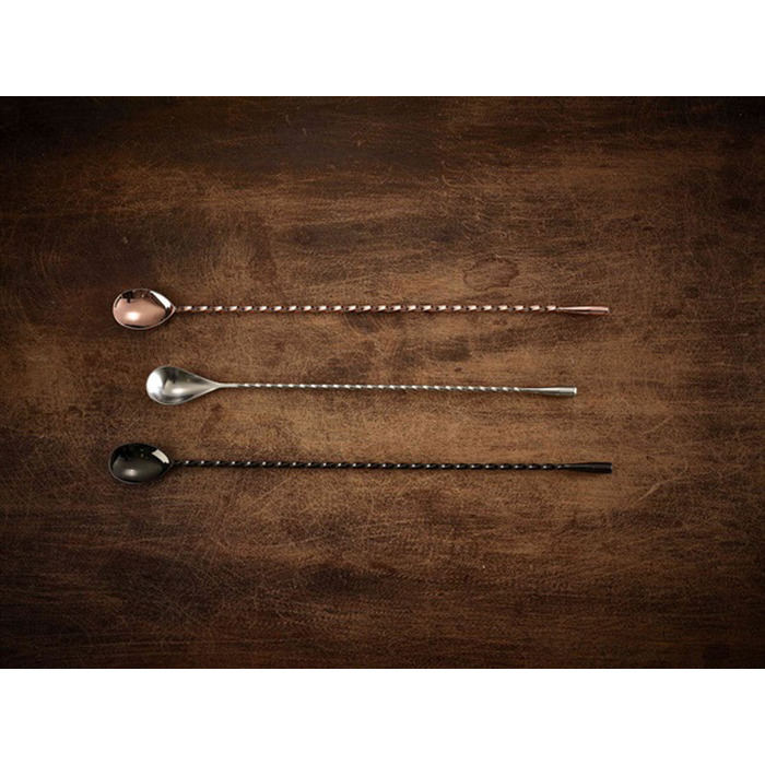 Барная ложка классическая, 35 см, черный металл, GenWare