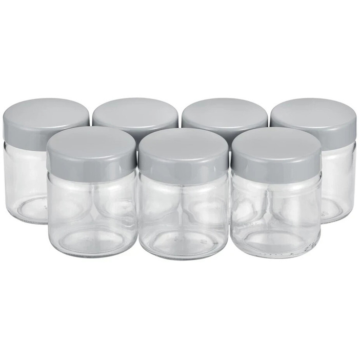 Порційні баночки 150 мл для йогуртниць, набір 7 предметів, сірі Severin