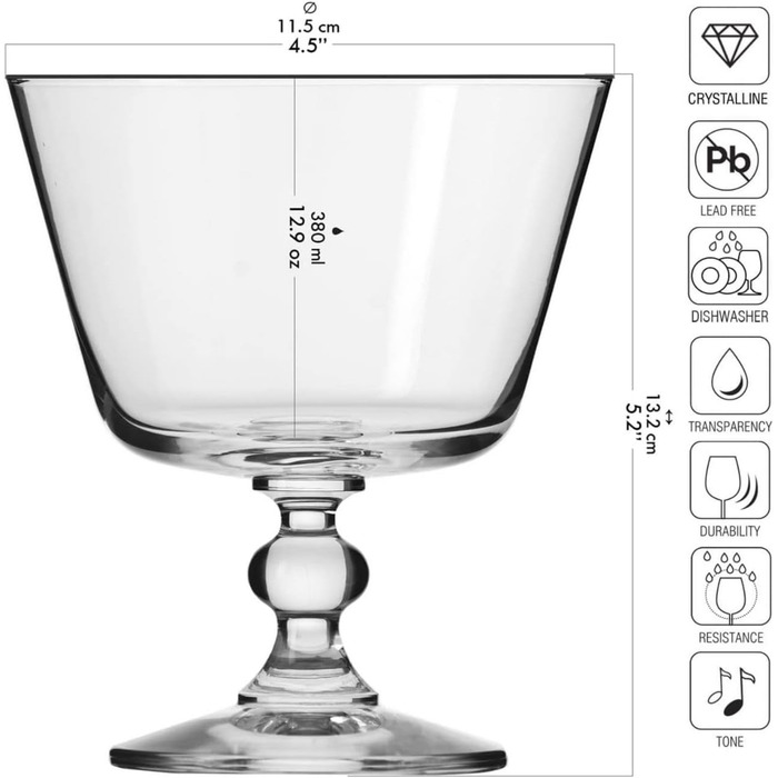 Набор креманок для мороженого 6 шт. 380 мл Кросно