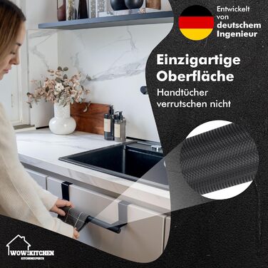 Тримач для рушників 37 см чорний Kitchenexperts