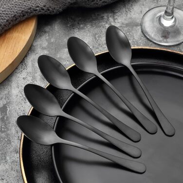 Набір десертних ложок 13,7 см, 16 предметів, чорний BEWOS
