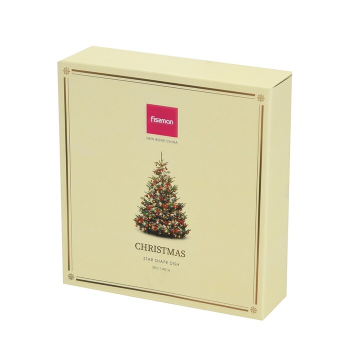 Блюдо Fissman CHRISTMAS в форме звезды 19х15,5 см фарфор (14016)