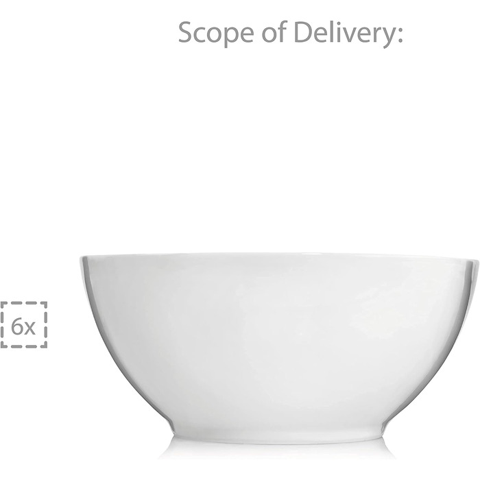 Набір салатників Singer Sunfort Набір мисок з 6 предметів на 4 персони з керамограніту, салатники Ємність 1,1 л, розширюваний, повсякденний, особлива вечеря, сімейна вечеря, відкритий набір чаш 1100 мл