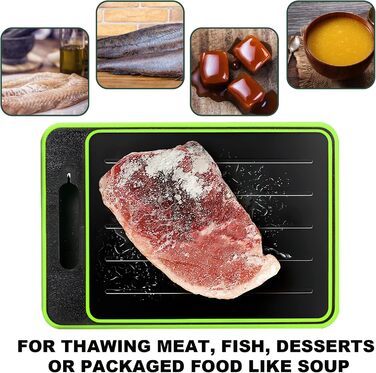Разделочная доска с функцией размораживания Frost Away 36,5 х 25 см черный/зеленый HENGBIRD