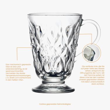 Склянка для чаю 275 мл з ручкою, набір 6 предметів Lyonnais La Rochere