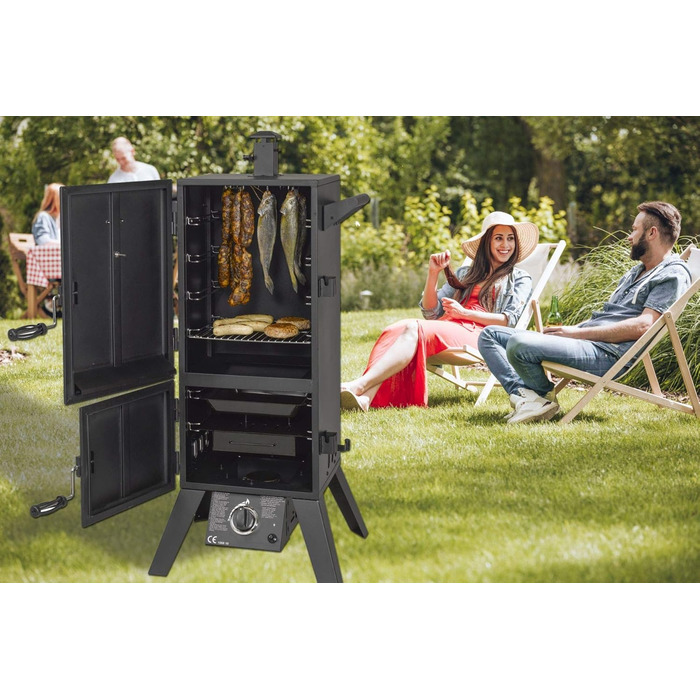 Коптильня з заліза чорний 64 x 50 x 128 см Portland XL El Fuego