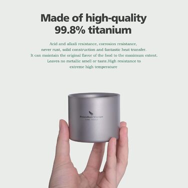 Титановий кухоль двошаровий ізольований 125 мл iBasingo