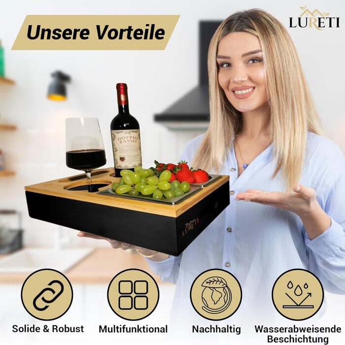 Органайзер для снеків 26,7 х 39,5 х 8 см чорний LURETI