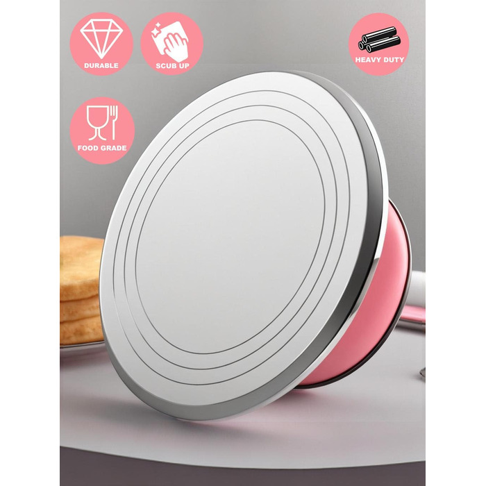 Вращающаяся подставка для торта 30,5 см розовый Yizish