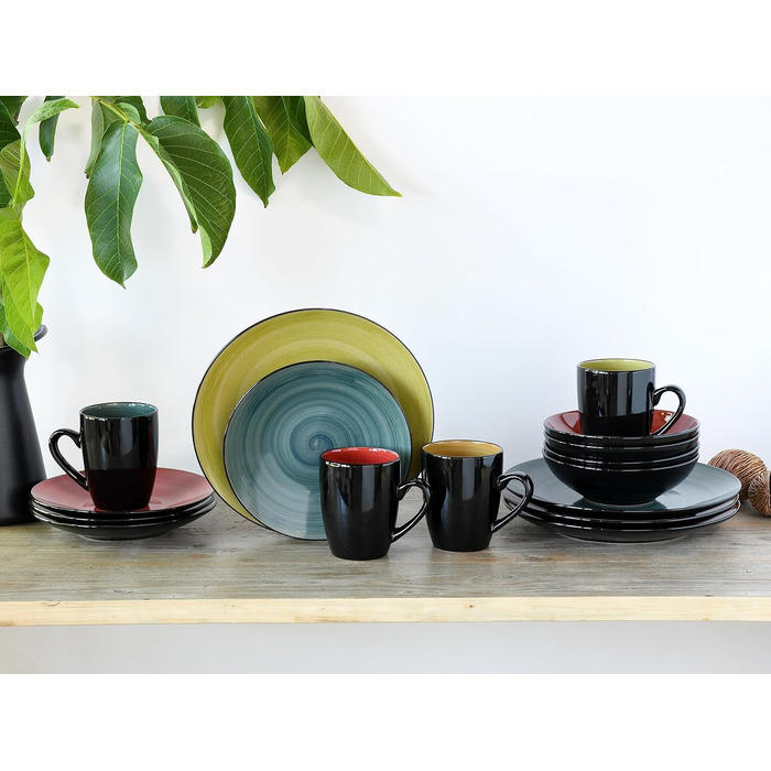 Набір посуду на 4 персони, 16 предметів, різнокольоровий Samoa Creatable