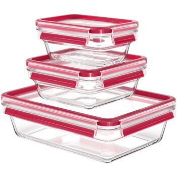 Набор контейнеров 3шт жаростойкое стекло прозрачный Tefal