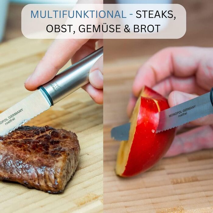 Нож для закусок/стейков, зубчатый край, длина 23 см, Monopol Edition, нержавеющая сталь/пластик, профессиональный, серебристый, 16923360 1 нож