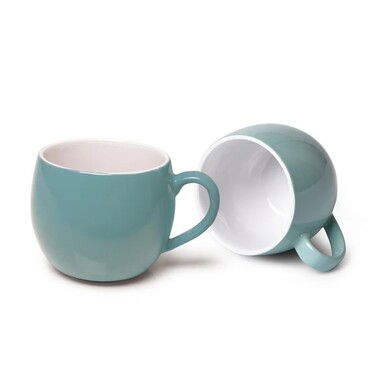 Комплект з двох кухлів Fissman 320 мл кераміка аквамарин (9517)