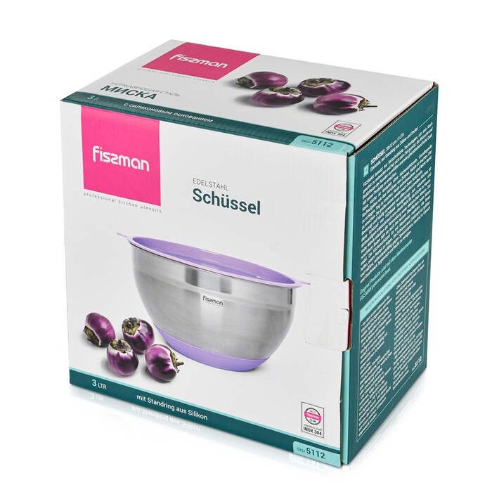 Миска з кришкою 20x12 см 3000 мл Fissman