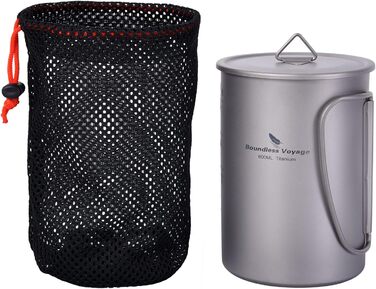 Титановая бутылка На открытом воздухе Походная кружка Посуда с широким горлышком Легкая портативная бутылка для воды Большая походная однослойная посуда для питья для пикника (кружка 600 мл Ti3049D)