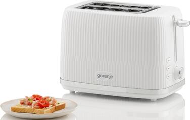 Gorenje Тостер, 850Вт, пластик/металл, белый