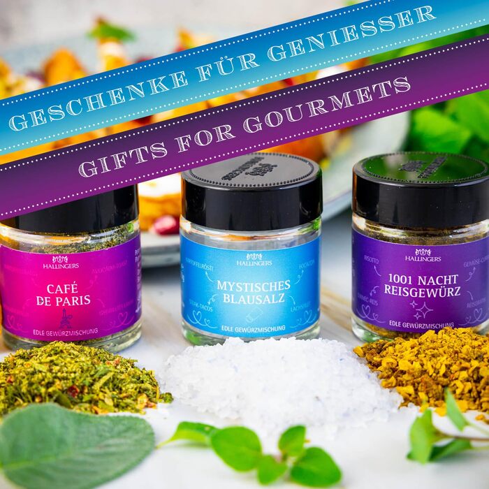 Класичний набір спецій Hallingers - 1 - Подарунковий набір спецій ручної роботи, 12 спецій з усього світу (Набір) - Літній подарунок та ідеальний подарунок для барбекю Подарунок для нової домівки &quotВітаємо дружбу&quot Класичні спеції., 12 спецій (73603