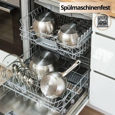 Набор из 3 кастрюль из нержавеющей стали со стеклянными крышками 16/18/20 см, 6 предметов Classic Daniks