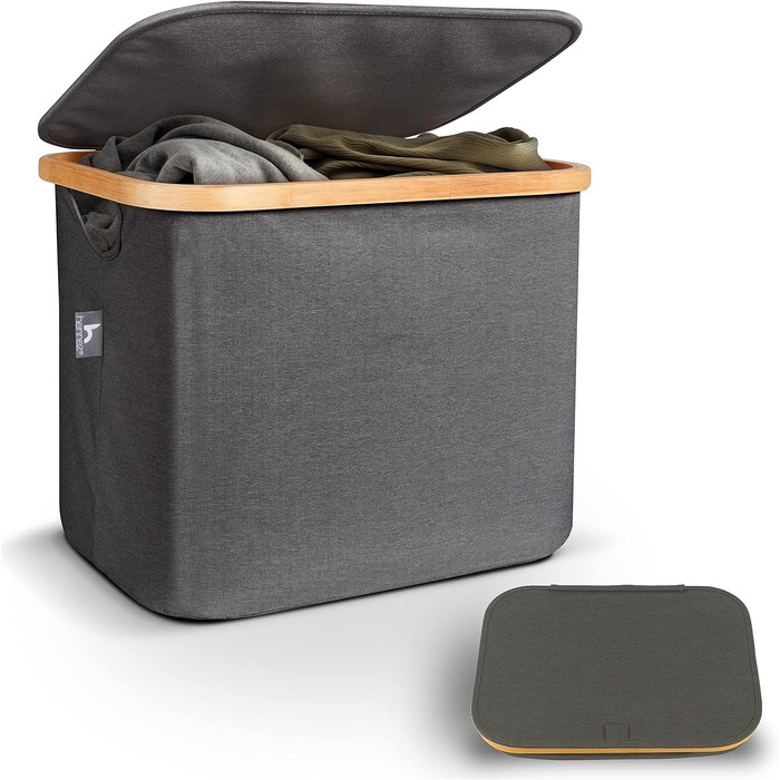 Кошики для зберігання, сумісні з IKEA Полиця KALLAX - Кошик для зберігання деревини Small Anthracite - Коробка для зберігання Полиця Кошик для зберігання - Паперовий ящик Кошик з фетру Складний кошик для білизни (40 л з кришкою, темно-сірий)