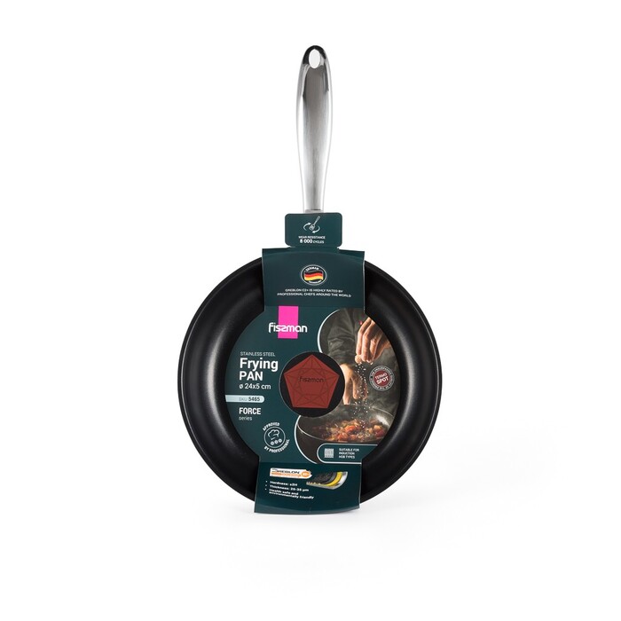 Сковорода Fissman FORCE 24x5 см с индукционным антипригарным дном алюминий (5465)
