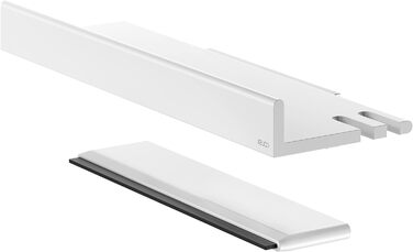 Душова полиця Keuco з алюмінієвим скляним ракелем, знімний кошик, зі зливними отворами, 35x6,6x11,6 см, настінна, Reva Black Selection (білий)