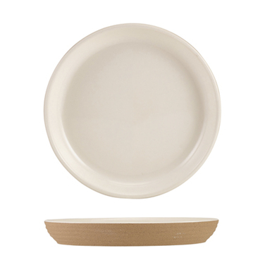 Тарілка 18*h 2.3 см см, Kava White Stoneware Ribbed, GenWare