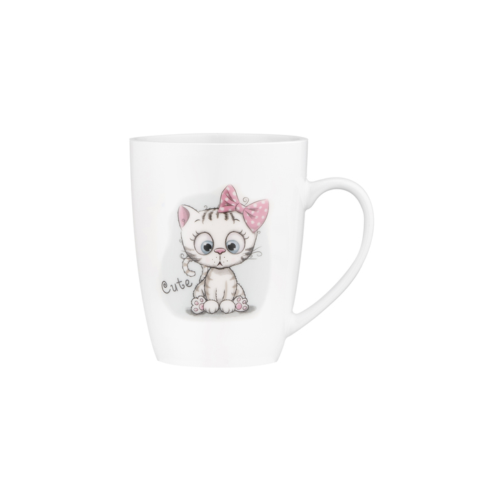 ARDESTO Cute Spoon Cup, 320мл, фарфор, нержавеющая сталь, белый