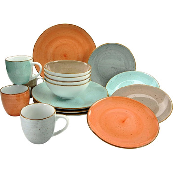 Набір посуду на 4 персони, 16 предметів, різнокольоровий Vintage Nature Creatable